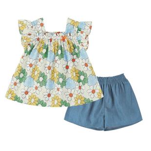 儿童套装夏季女小女孩衣服夏宝宝纯棉童装夏款3岁7女童两件套夏装