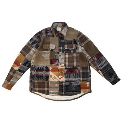 SONOFLOONG长袖咔叽拼接羊毛衬衫