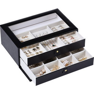 卡瑟格法式首饰盒精致高档珠宝耳钉项链戒指饰品2025大容量收纳盒