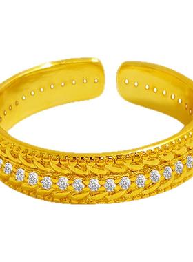 麦穗开口戒指女款原创百精致闪钻