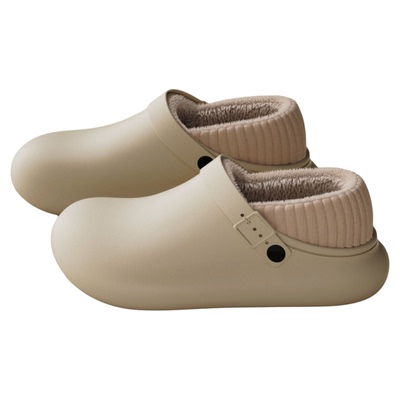 防水棉拖鞋女款秋冬季外穿包跟