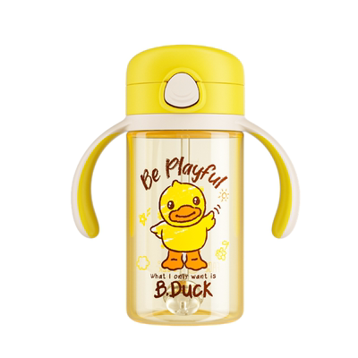 小黄鸭婴儿宝宝喝水带手柄牛奶杯
