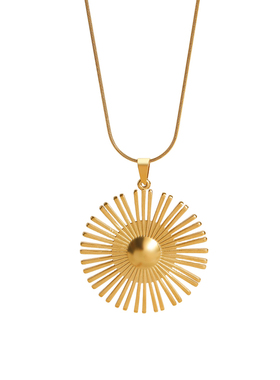 炽阳光芒金银两色太阳光辉锁骨链