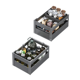 酷太谷物拉篮厨房橱柜抽屉式双层米箱开门式杂粮收纳厨房收纳设计