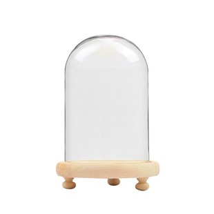 永生花玻璃罩简约现代居家装饰品玻璃防尘罩底座带灯客厅桌面摆件