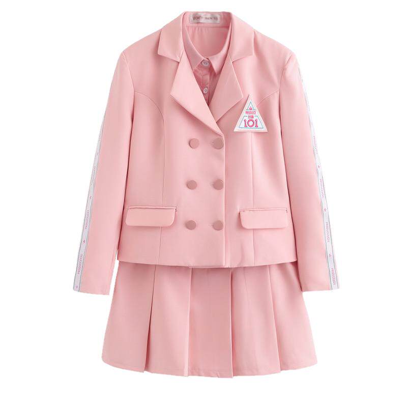 火箭少女创造101同款粉色西装套装 和平精英同款演出服班服吃鸡服