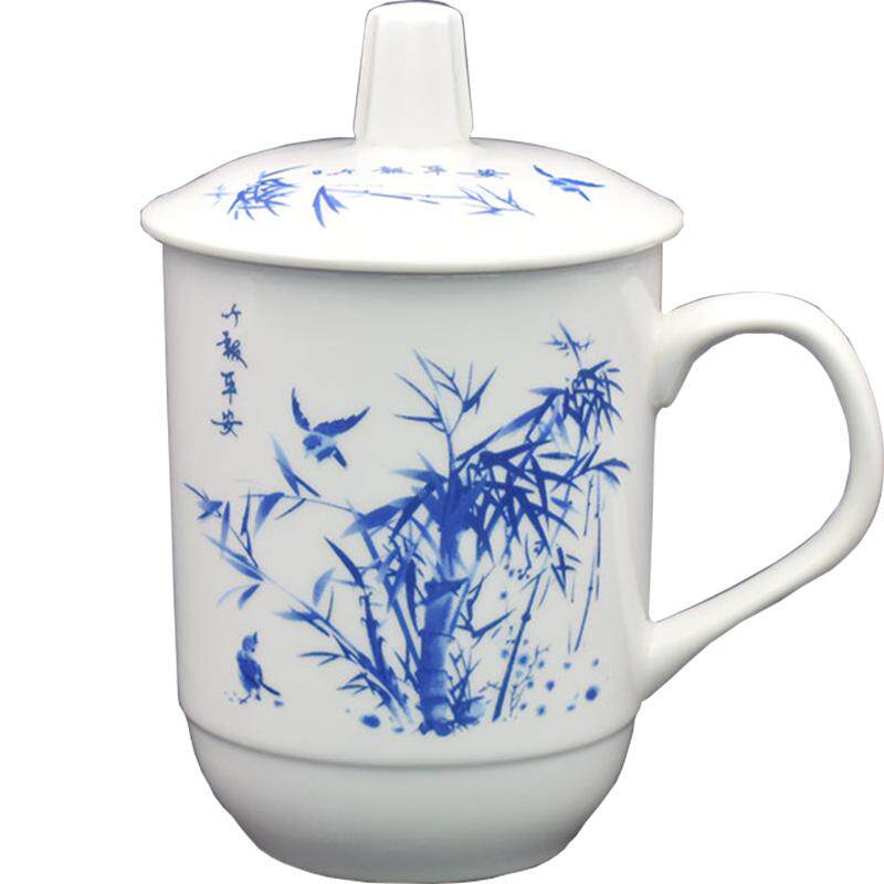 陶瓷茶杯个人专用办公室水杯陶瓷会议杯带盖主人杯喝茶的杯子定制