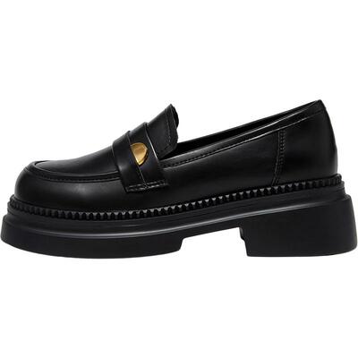 达芙妮厚底乐福鞋女英伦风小皮鞋