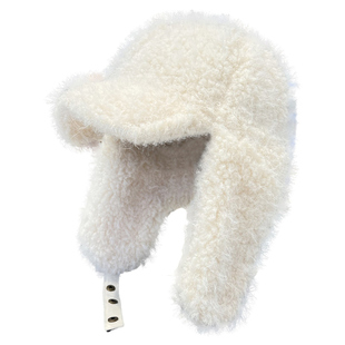 神仙藤井树同款毛绒绒护耳帽子女冬季新款滑雪加厚保暖骑行雷锋帽