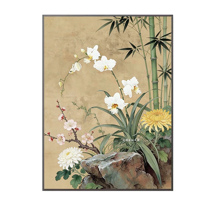 2026年新款钻石画方钻满钻梅兰竹菊四君子粘贴钻十字绣新中式客厅