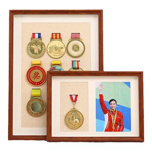 实木马拉松奖牌展示架keep收纳徽章定制相框挂墙装裱金牌奖章摆台