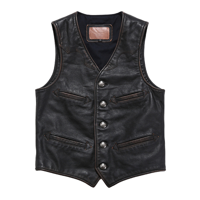 马甲美国进口茶心水牛皮复刻rrl