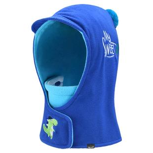 伯希和儿童摇粒绒防风保暖帽子可拆卸口罩护耳围脖卡通护脸抓绒帽