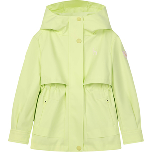 hazzys童装哈吉斯女童薄风衣2026春新款中大童简约纯色防风外套