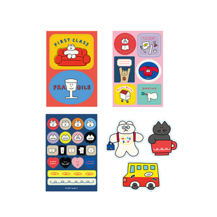 Romane韩国创意可爱贴纸包电脑手机装饰素材贴画可爱手帐贴纸组合