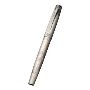 【高端】墨小生9556古银拉丝弯尖美工笔钢笔礼盒送墨水墨囊笔尖精致成人用男士高档专用