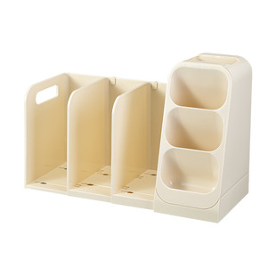 桌面书本收纳架书架书立可伸缩分格文具笔筒收纳盒学生书桌置物架