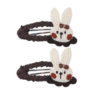 秋冬针织毛线儿童发夹女孩刘海侧边夹前额碎发bb夹小女孩发饰发卡