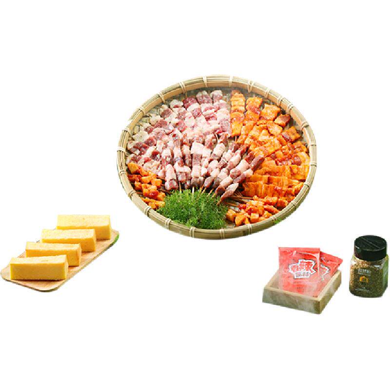 木屋烧烤2-4人份家庭套餐烧烤食材新鲜半成品家庭户外露营烧烤