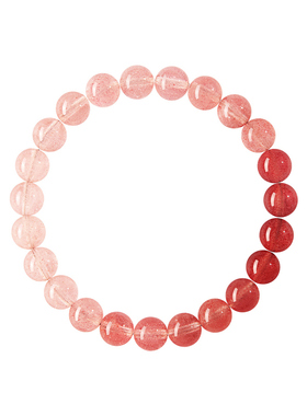 【桃来运转】天然渐变草莓晶手串