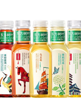 东方树叶500ml茉莉花茶无糖0卡纯茶饮料/瓶青柑普洱黑乌龙茶绿茶