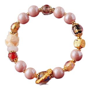 深圳弘法寺香灰琉璃手串九尾狐金箔招财手链凤九五福路路通跑环