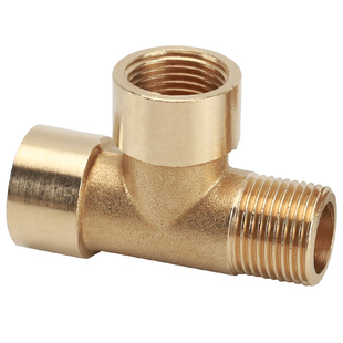 气动液压铜接头三通1分2分3分三螺纹内外丝配件dn10dn15变径管件