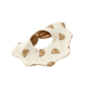 口水巾婴儿围嘴防水新生儿宝宝纯棉纱布加厚加大花瓣围兜防吐奶巾