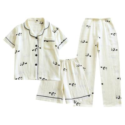 男童三件套纯棉纱布睡衣亲肤夏季