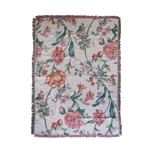 艺术油画风单人沙发毯防猫抓新古典花朵大尺寸沙发盖布防滑露营毯