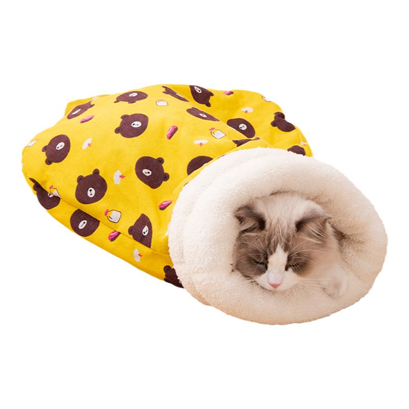 半封闭猫咪睡袋猫窝冬季保暖睡觉用布偶小猫钻洞宠物睡垫保暖加厚