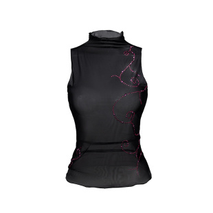 4muggle原创春夏千禧年无袖网纱烫钻上衣 y2k辣妹糖果色短袖背心