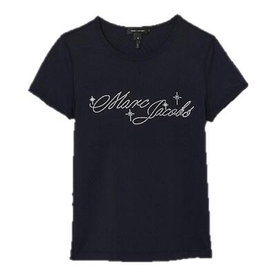【礼物】MARC JACOBS/莫杰 TEE MJ 纯棉字母休闲修身T恤上衣