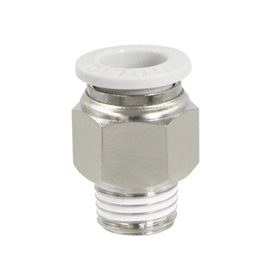 HOLID白色螺纹直通气动快速接插头PC4/6/8-01/2/3外丝PU气管接头