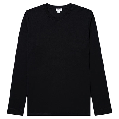 Supima棉圆领Riviera长袖T恤