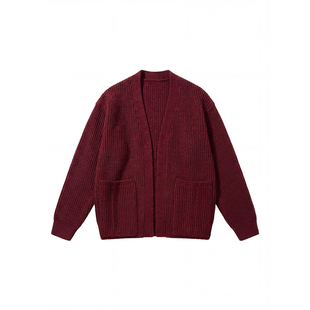 Holocene美式潮牌新贵老钱风道袍开衫毛衣男冬季慵懒人夫感针织衫