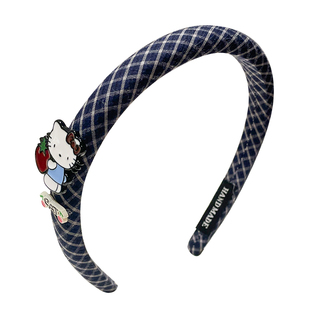韩系KT猫儿童格纹发箍可爱女童2025新款秋冬不勒头小女孩头箍头饰