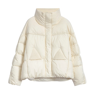 【保暖90白鸭绒】Desigual针织拼接立领女士羽绒服