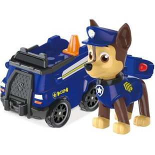中国产汪汪队阿奇警车积木潮昇超能威力狗玩具模型拼装蓝色警车