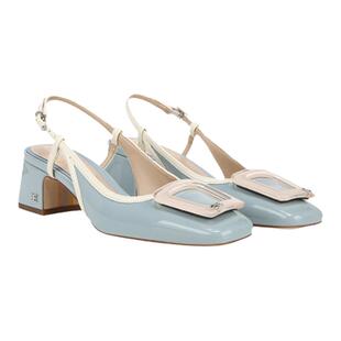 SAM EDELMAN山姆爱德曼夏款方扣一字带漆皮粗高跟凉鞋女TRACIE