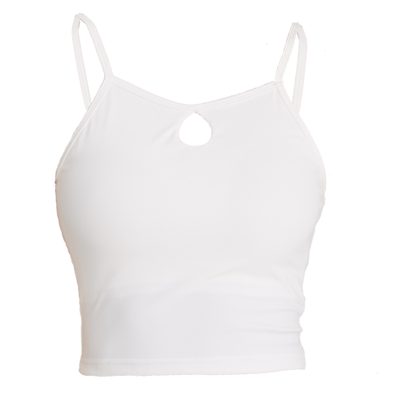 白色瑜伽服上衣女帶胸墊外穿氣質仙氣吊帶透氣防走光收副乳夏季