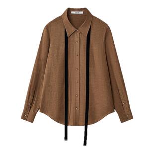 【巴黎时装周同款】Laurel劳芮新款学院风绑带衬衫LWL364C01800