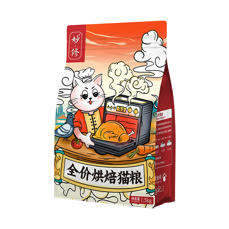 妙修烘焙猫粮乳鸽成猫幼猫英短蓝猫布偶橘猫田园猫粮全阶段鲜肉粮