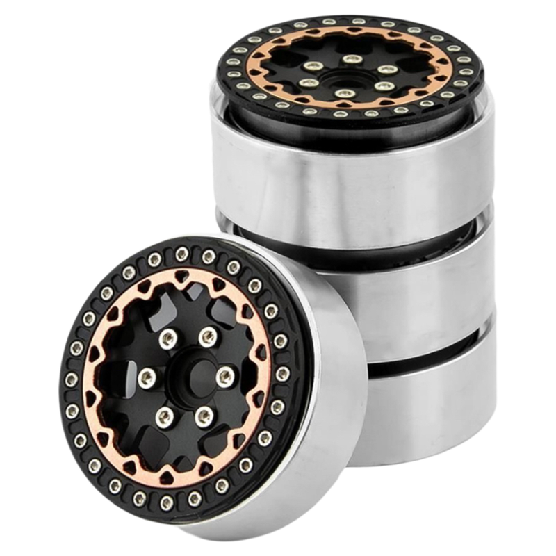 1.9英寸铝合金轮毂攀爬车1/10SCX10 TRX4 通用混色轮毂12mm结合器