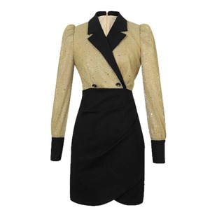 2026新款秋冬气质连衣裙名媛御姐万种风情精致西装裙高人气礼服裙