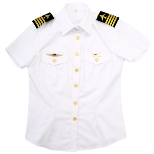 航空制服女机长服装衬衣长短袖飞行员制服职业装肩章衬衫工作服装