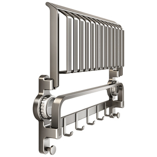 吸盘毛巾架卫生间免打孔浴巾置物架子一体壁挂式浴室厕所挂杆套件
