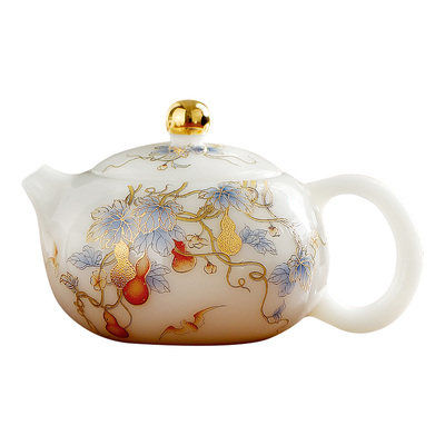 桃源坊冰种璞玉白瓷西施壶茶壶