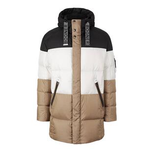 BOGNER博格纳 秋冬时尚范JONES-D2男士中长款连帽撞色拼接羽绒服