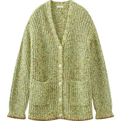 播商场同款都市休闲绿色针织开衫女26春新款宽松外套BDT1UD1034